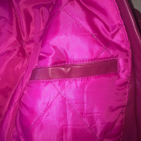 Pink Leather Insulated Jacket by LeatherCulture - Picture 5 of 11
